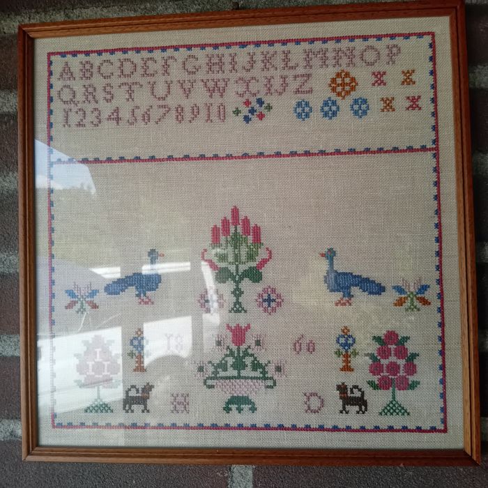 Tablou croșetat  manual an 1860