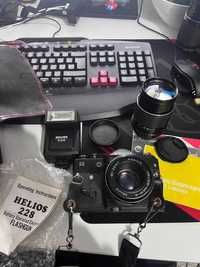 Zenit 11 35mm SLR камера + Helios 44M-4 58mm f/2 леща+ Auto 135mm f2.8