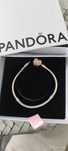 PANDORA оригинална, 17см, сертификат и кутия, Роуз голд сърце. Сребро