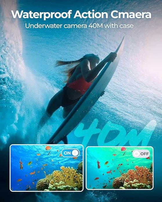 4K 48 MP HD WIFI екшън,подводна камера с 64 GB SD карта с дистанционно