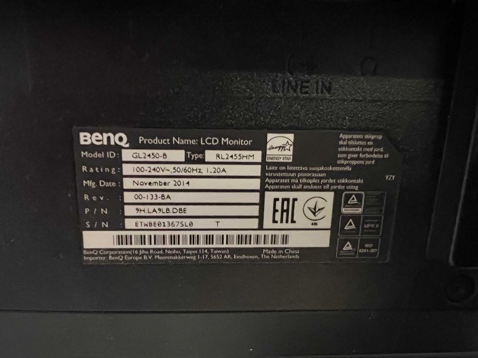 Monitor BenQ GL2450-B 24 inch