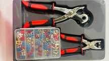 Set clești perforatori + capse decorative POWERFIX Profi – NOU