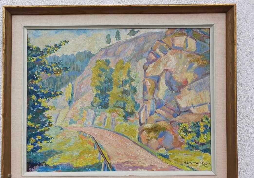 Голяма майсторска картина с дървена рамка 70*56см