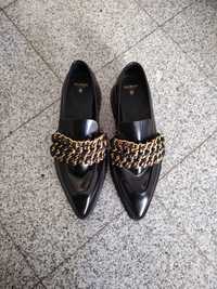 Balmain Army Leather Loafers Black мъжки обувки 44 номер
