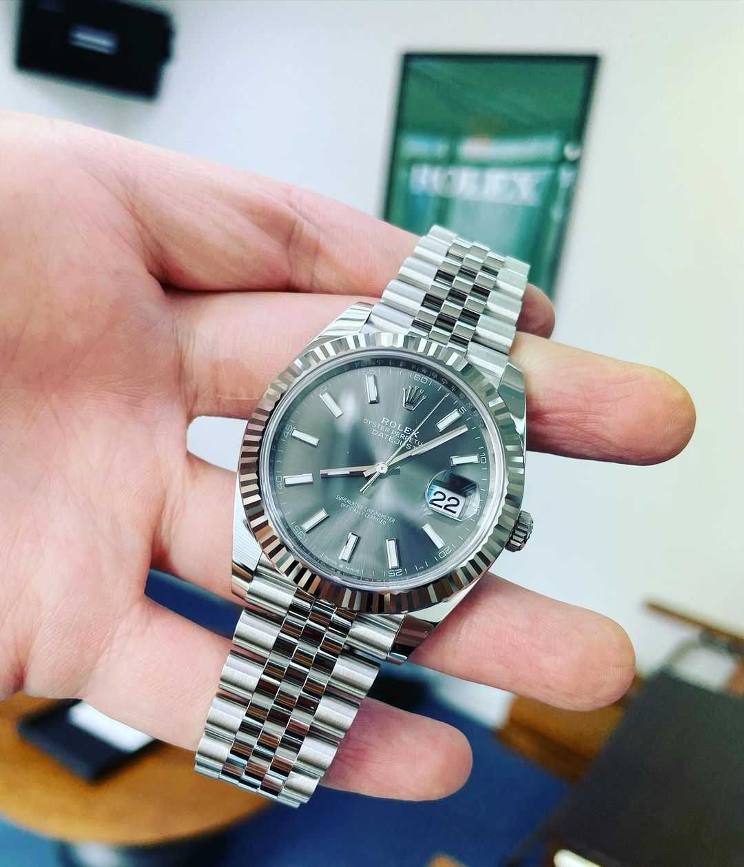 rolex datejust 41mm сив циферблат
