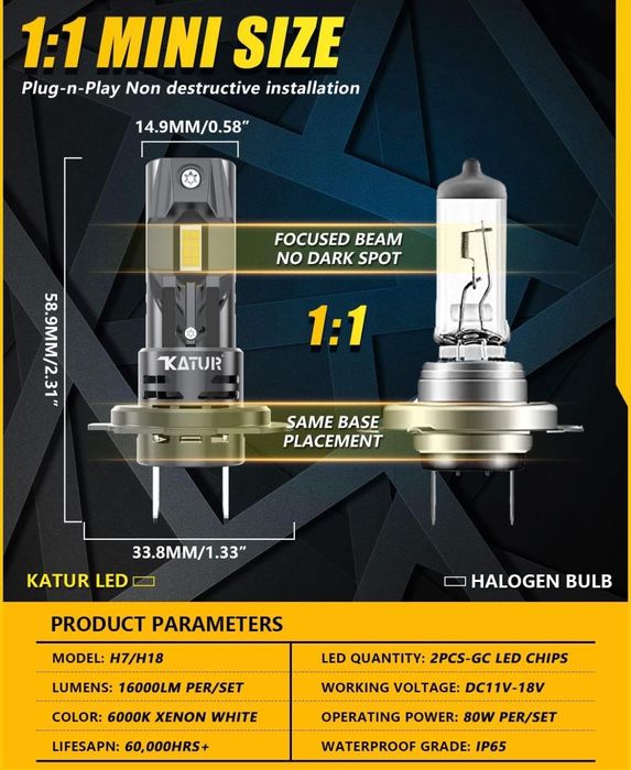 Katur H7 led set auto