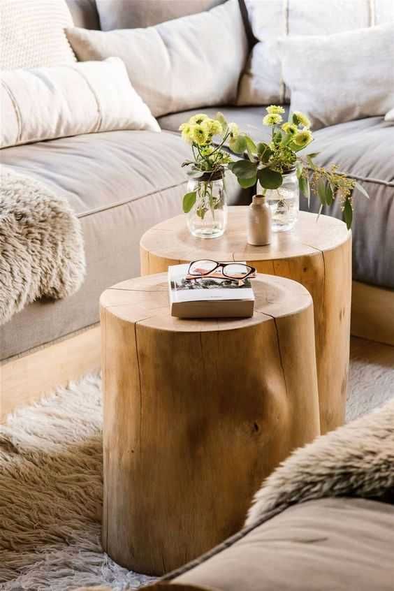 Stump Table - Пън масичка Помощна кафе масичка маса хол спалня градина