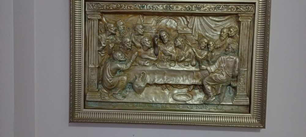 Тайната вечеря,изработена от мед ,посребрена