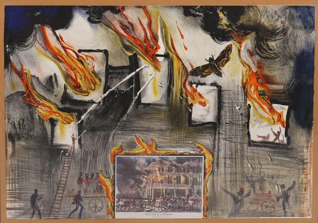 SALVADOR DALI  "Fire ! Fire ! Fire !" ,  I/L ,  1971  , litografie