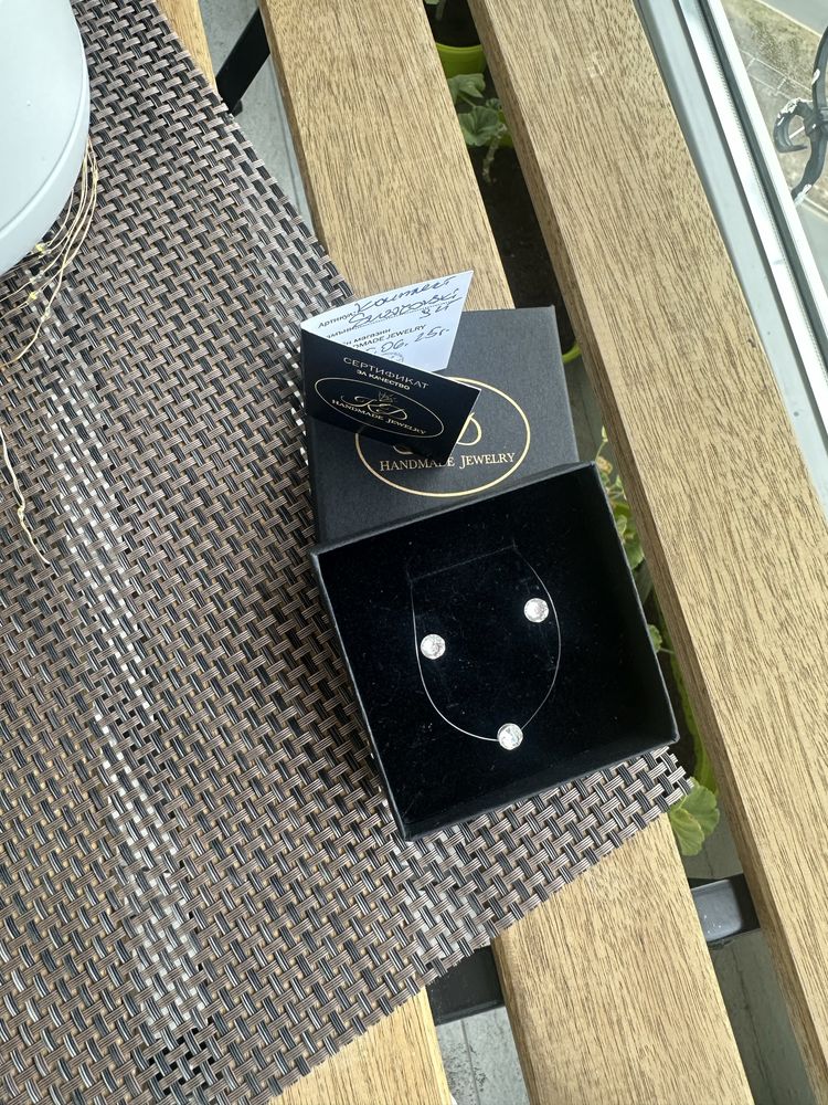 Сребърен комплект Swarovski с бижутерска корда