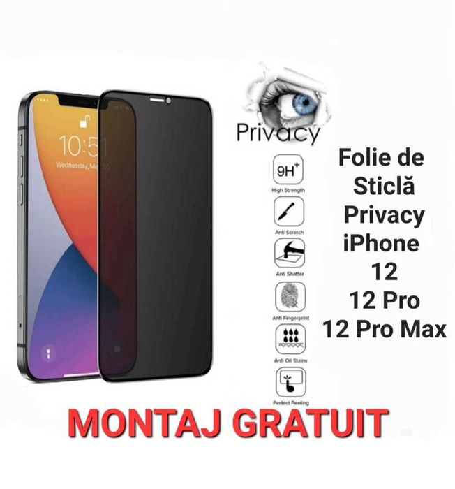 Folie de Sticla Full Privacy iPhone 17 Pro Max