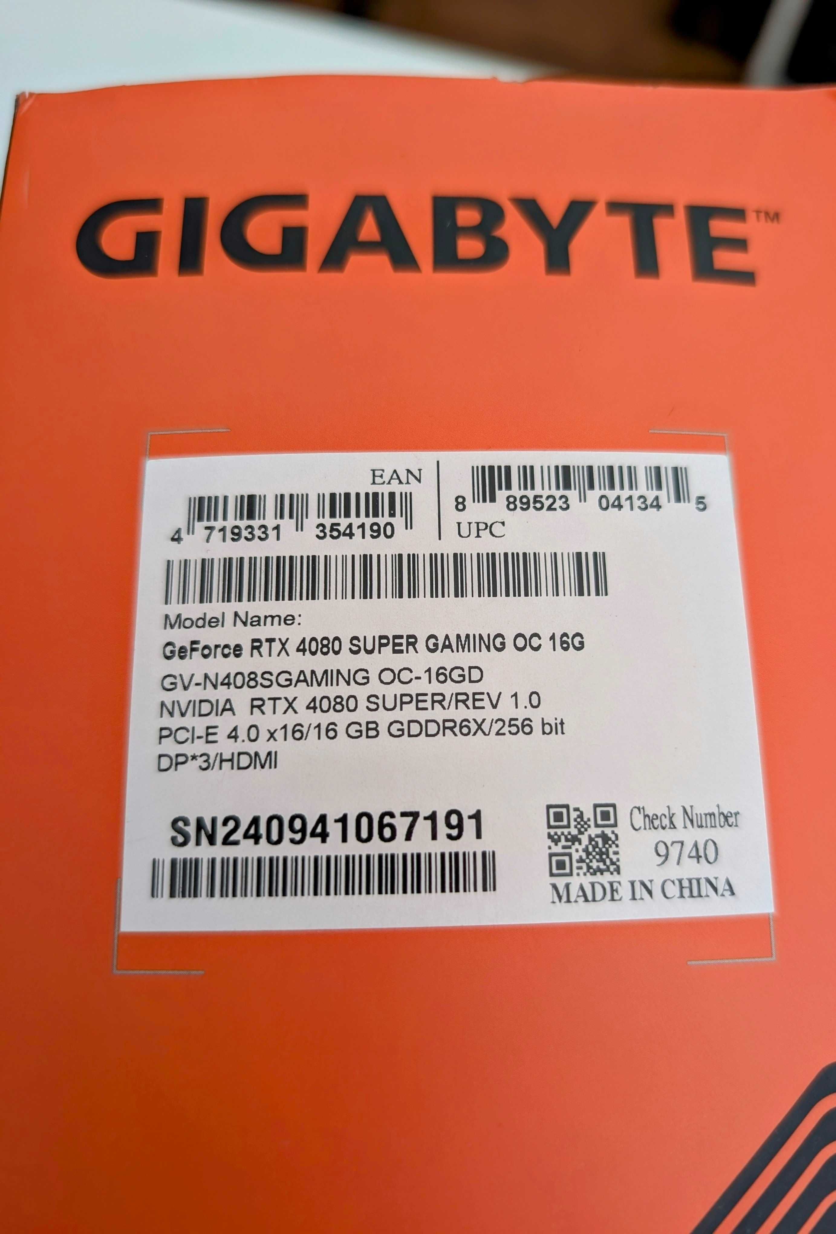 RTX 4080 Super, Gigabyte Gaming OC, 16G