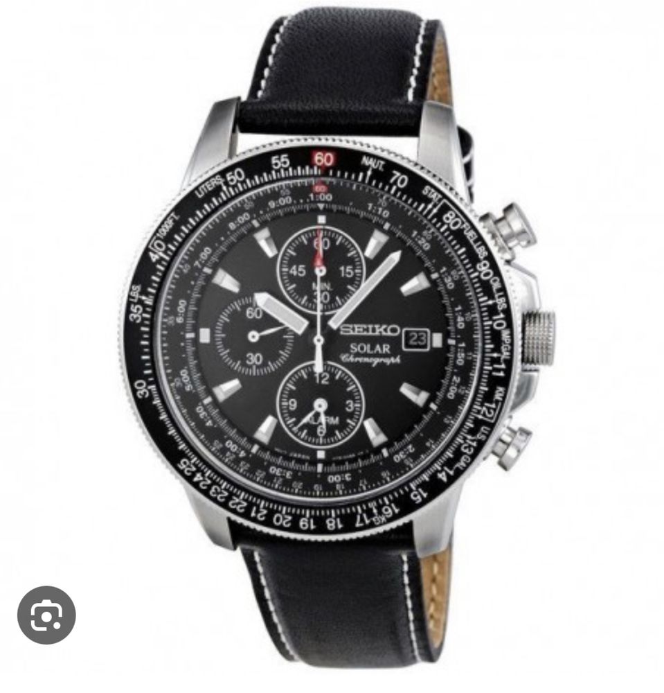 Seiko Pilots Solar Chronograph Mens Watch