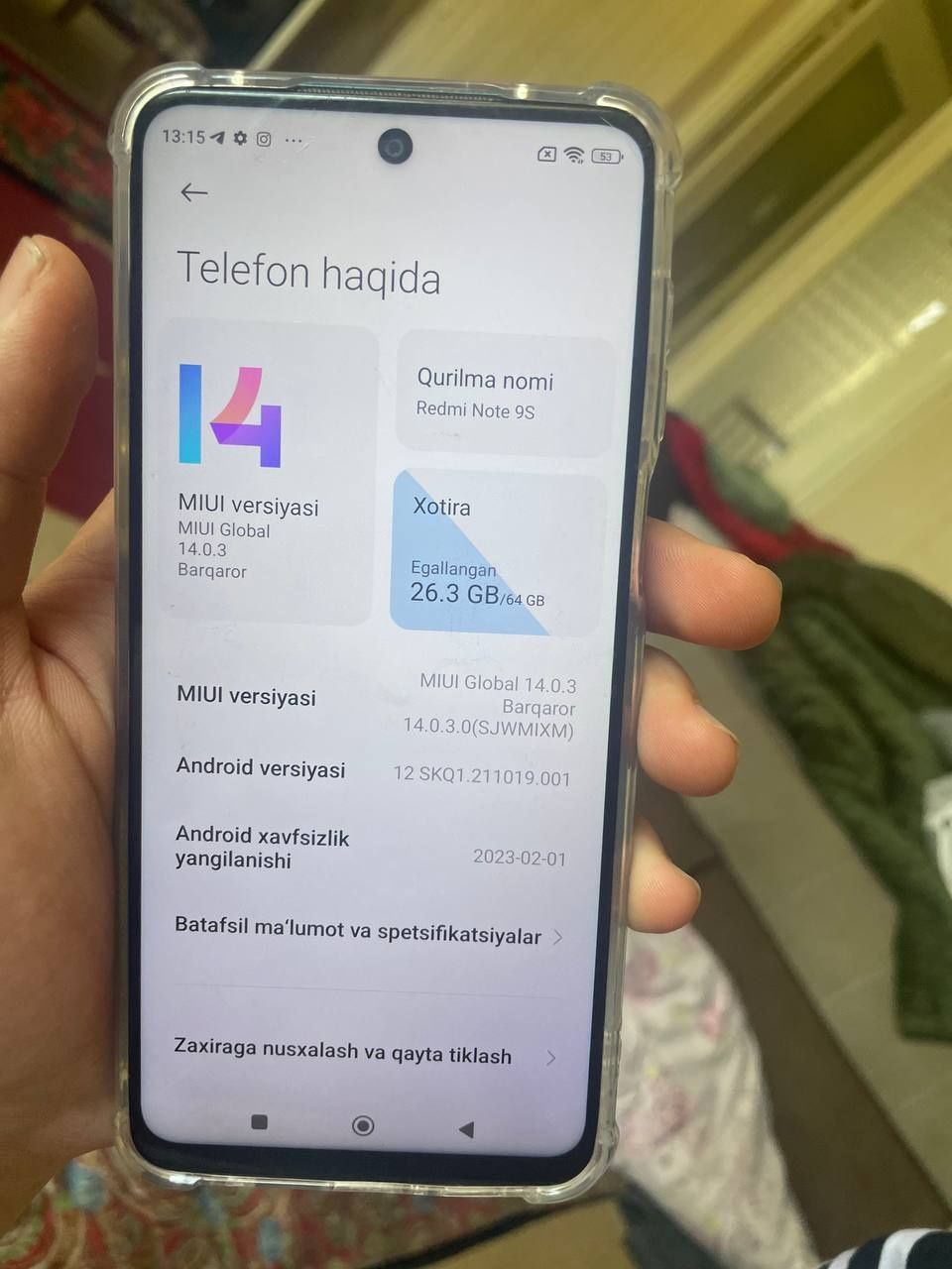 REDMI NOT 9S ideal