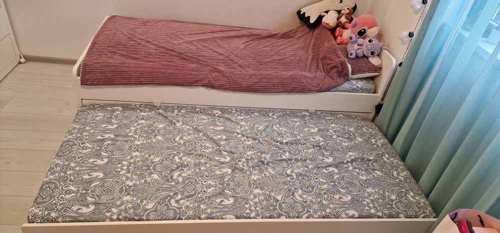 Pat extensibil IKEA Slakt – complet, 2 somiere + 2 saltele