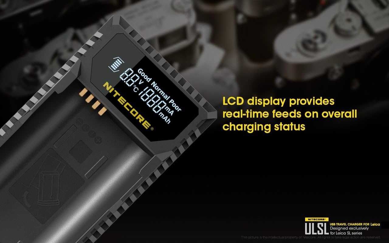 Nitecore ULSL зарядно за Leica BP-SCL4 / SL Typ 601, SL2, Q2