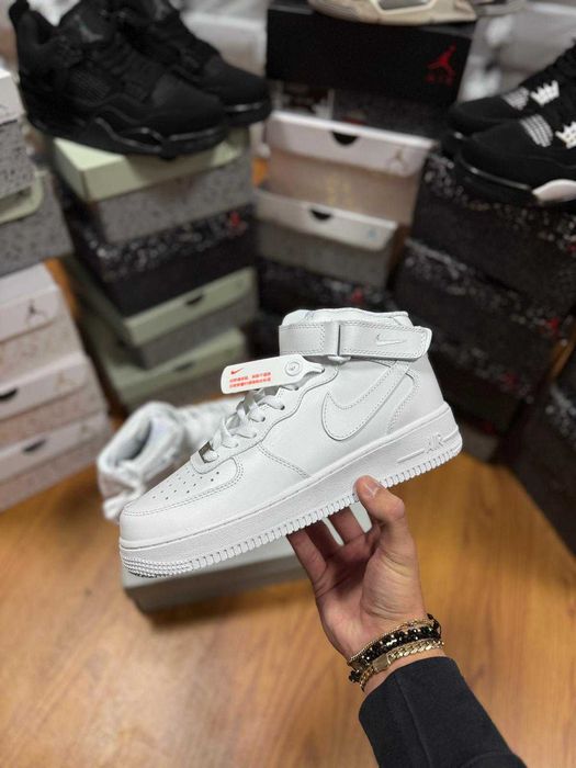 #TrueToSHoe# Nike Air Force 1 Mid White - Livrare Cu Verificare -
