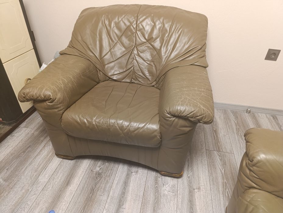 Холна гарнитура естествена кожа