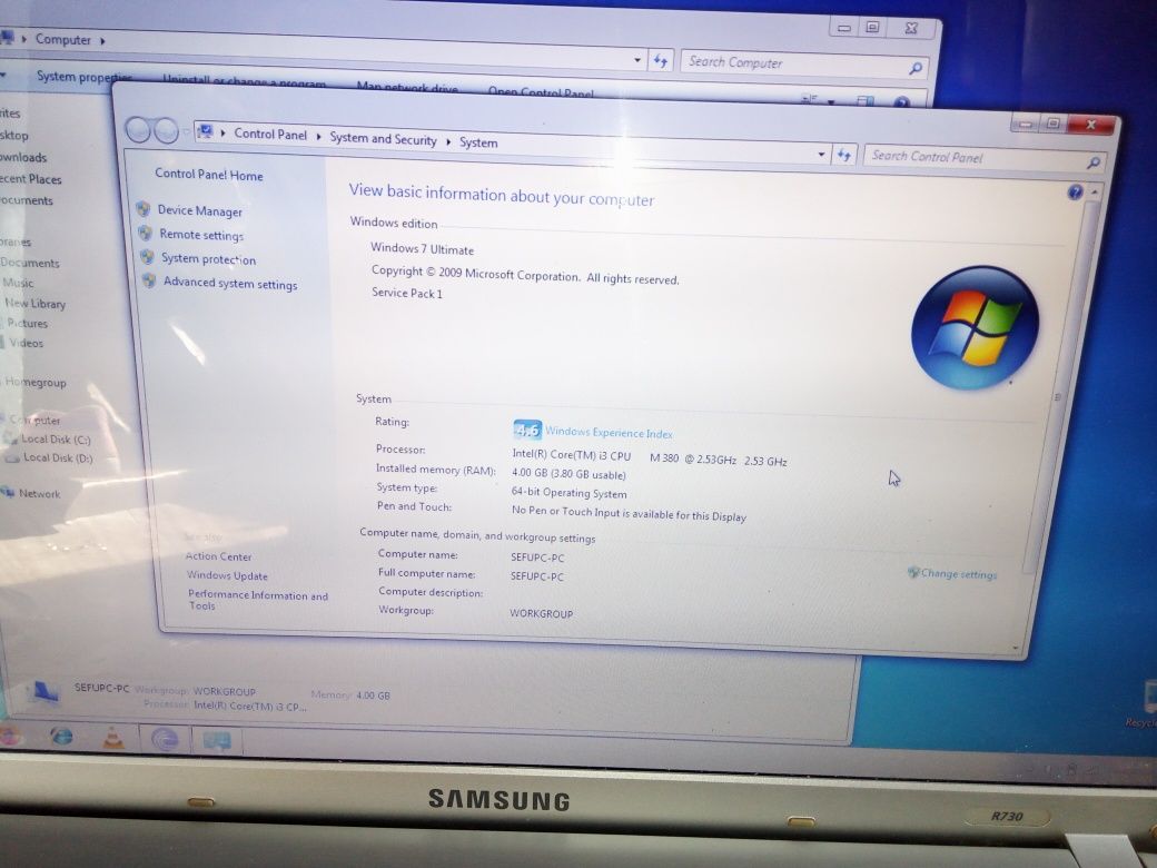 Laptop Samsung diag 17.4 inci i3