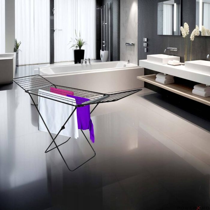 Uscator vertical pentru rufe, 178 x 55 x 106 cm, negru, model 203,