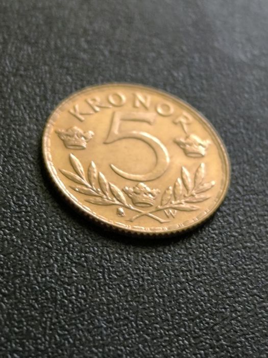 5 крони 1920 год, Швеция, крал Густав V, Злато 2.24 гр900/1000
