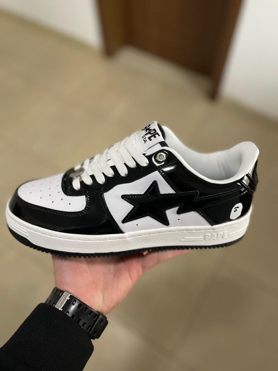 A Bathing Ape 'Bape Sta Patent Leather black and white' 44 размер