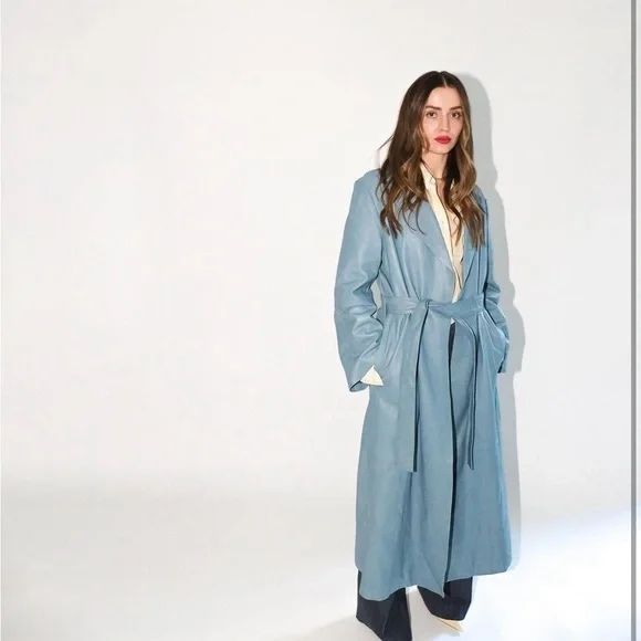 Манто от естествена кожа H&M Studio