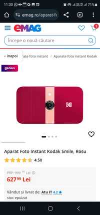 Aparat Foto Instant Kodak Smile, Rosu