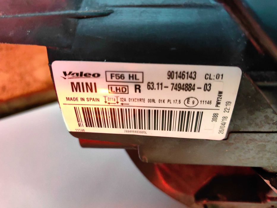 Оригинален фар Мини  Mini Cooper F55 F56 Full  Led R