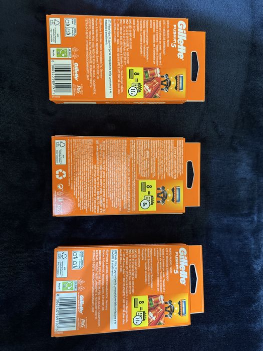 3 Pachete/Seturi x8 lame Gillette Fusion 5 portocaliu noi sigilate