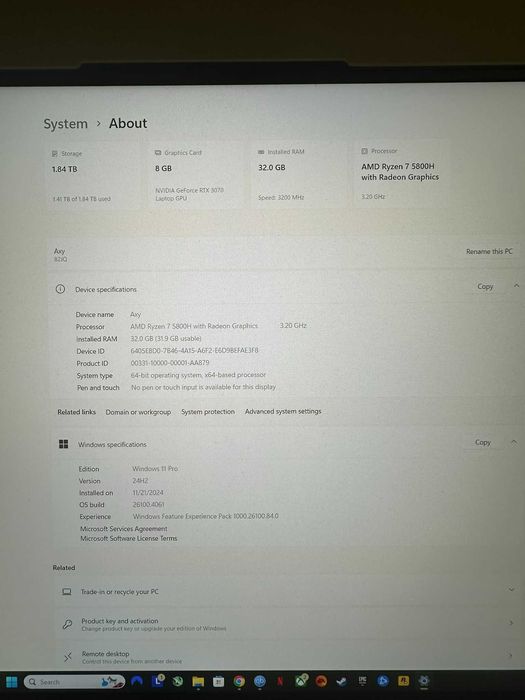 Laptop Gaming Lenovo Legion 5 Pro 16ACH6H
