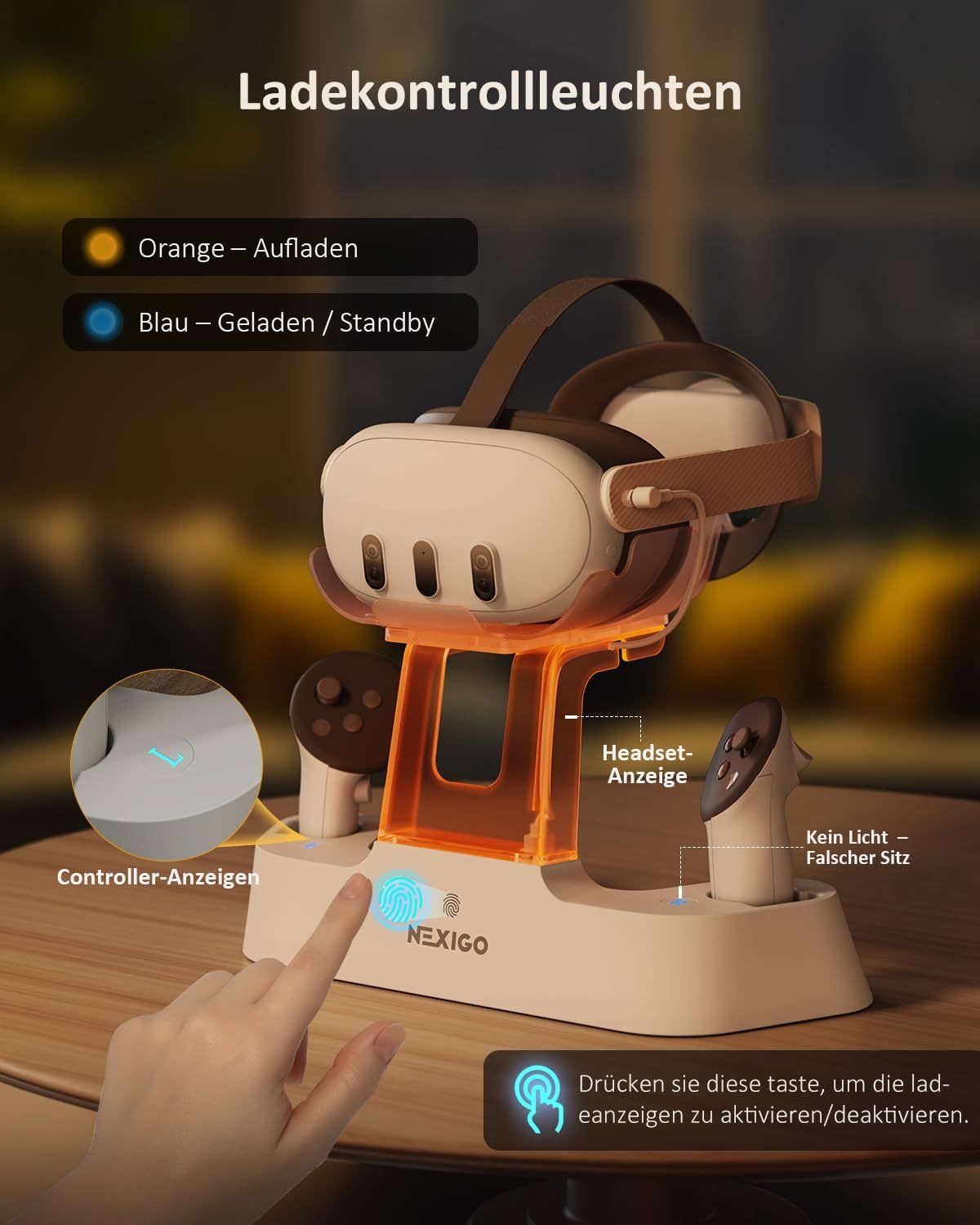 Ъпгрейдната докинг/ зарядна станция за Oculus Quest 3, Meta Quest 3