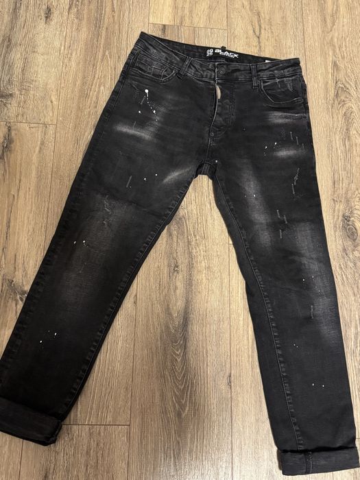 Мъжки черни дънки DQ25