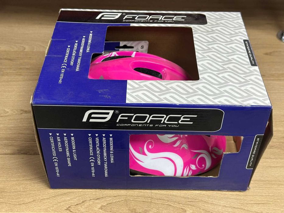 Casca copii Force FUN Flowers roz/alb/gri S (48-54 cm)