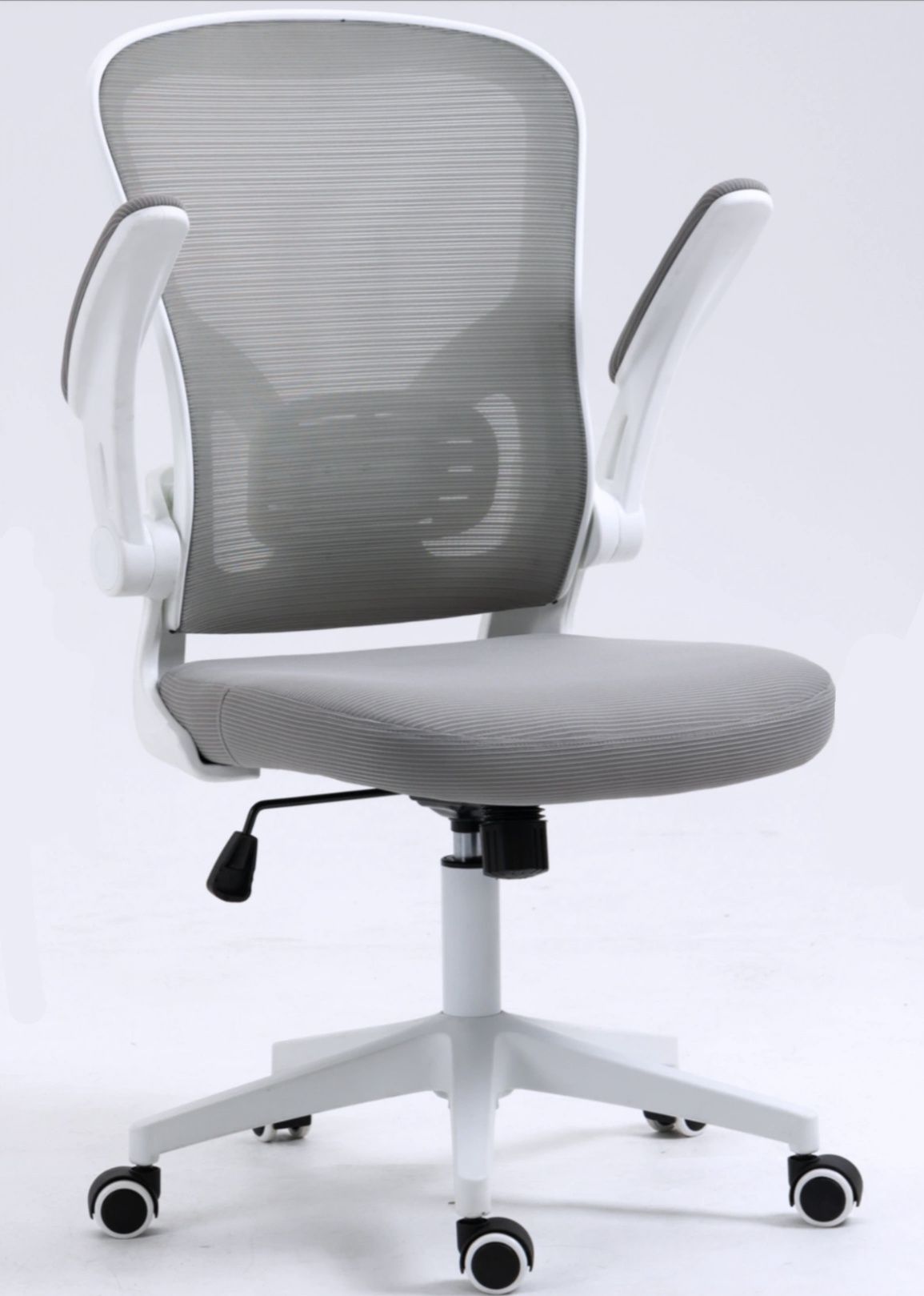 Офис стол Rollo Grey, Сив с Бяла основа
