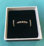 Set inel cercei aur 14k, diamante negre