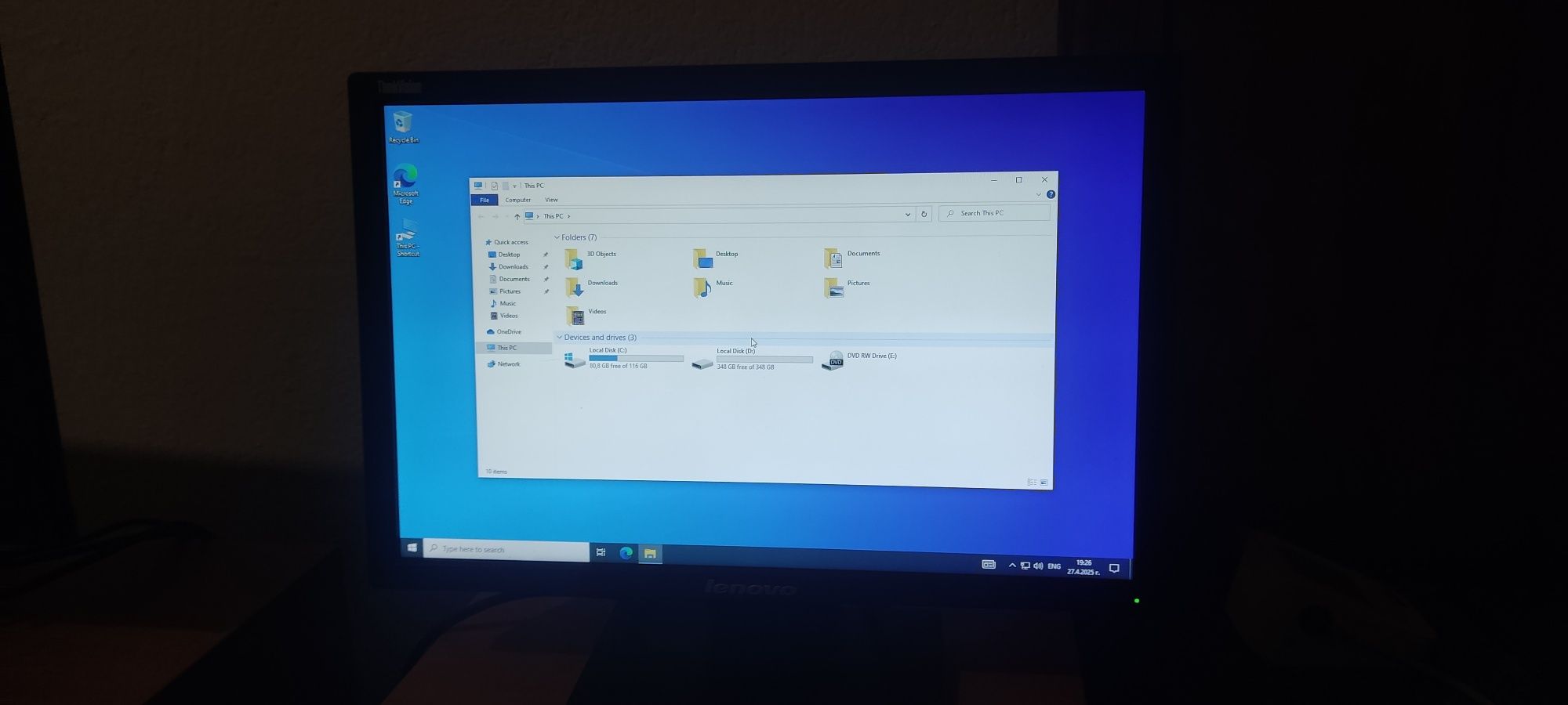 Компютър Lenovo m82 3395ar9 и монитор ThinkVision LT1953 19"
