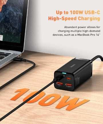 Зарядно устройство Baseus 100W PD GaN3, настолно USB
