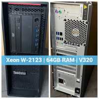 Lenovo P520 Xeon W-2123, 64GB DDR4, AMD V320, 512GB SSD workstation