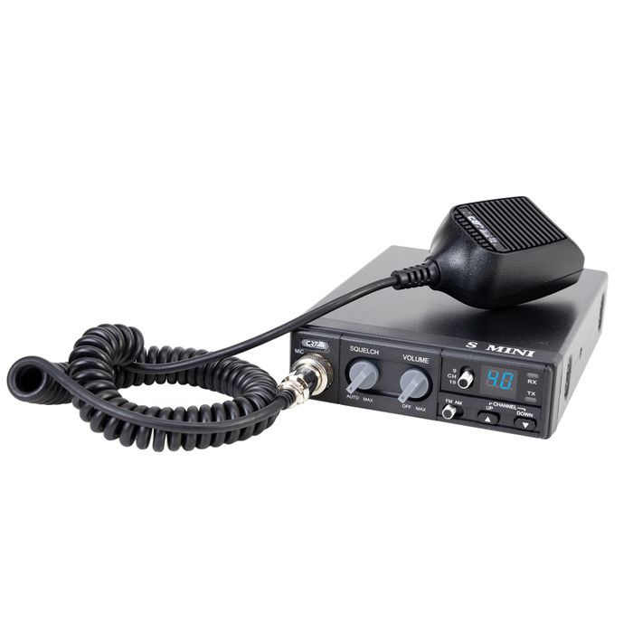 Statie radio CB CRT S Mini Dual Voltage, 12/24V, 4W, cu ASQ, AM-FM