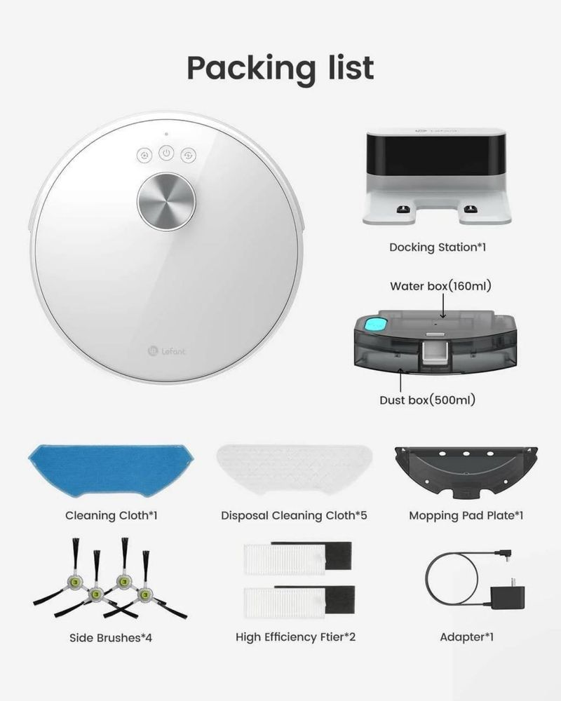 Робот Пылесос LeFant M1 Robotic Vacuum cleaner Комплектация: полная