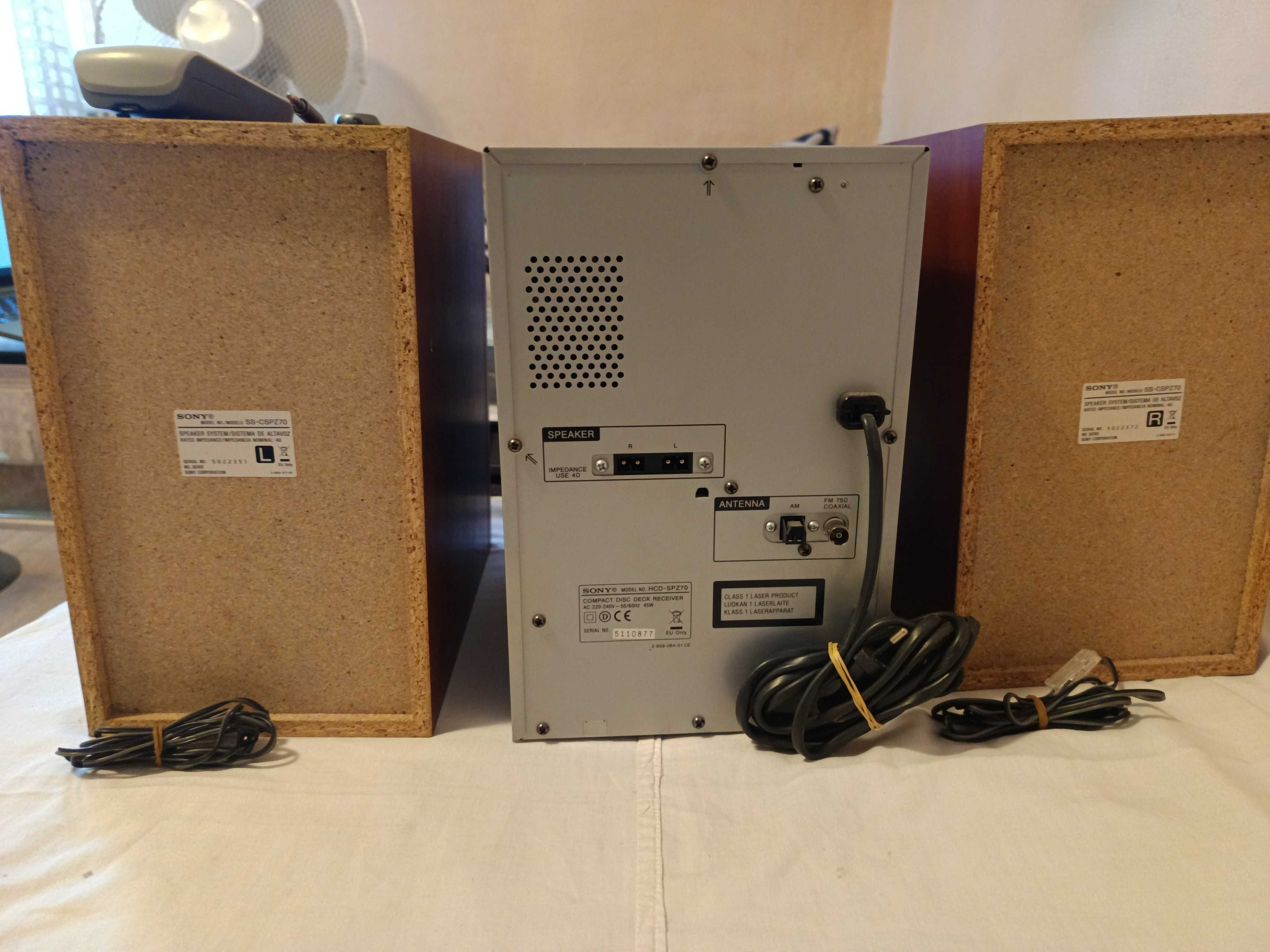 sistem audio sony --cd-radio-caset-amplifiicator-- cu 2 boxe 2x75w--