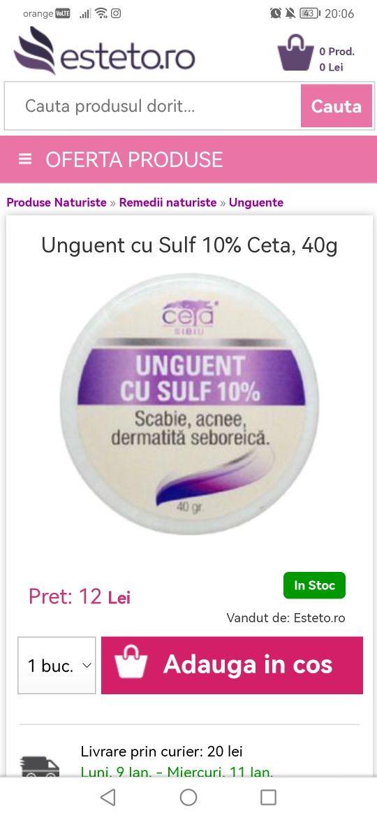 Vând Crema cu sulf