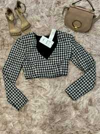 Top crop tip sacou tweed Zara