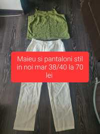 Pantaloni  și maieu  stil in  mar 38/40 noi  la  70 lei ambi Timișoara