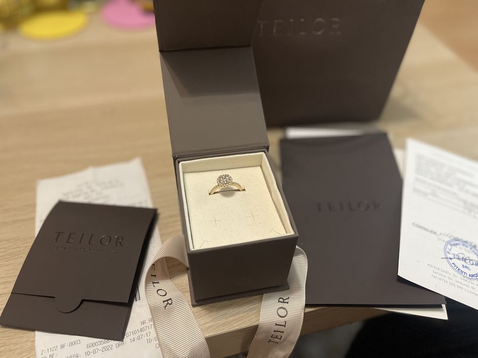 Inel TEILOR aur galben 14K cu diamante de 0.5ct Marimea  52