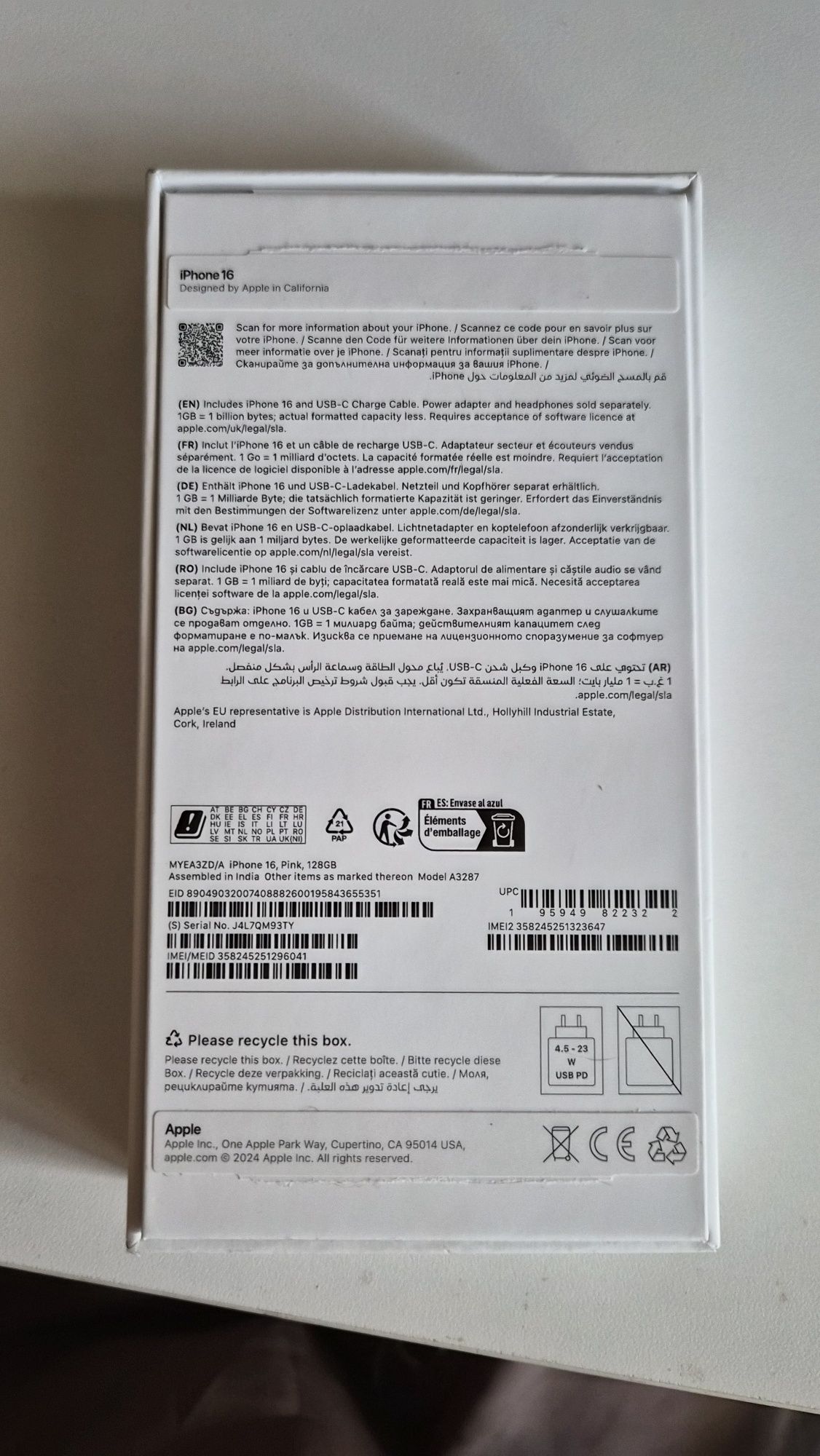Iphone 16 Pink  остатъчна гаранция 18 месеца