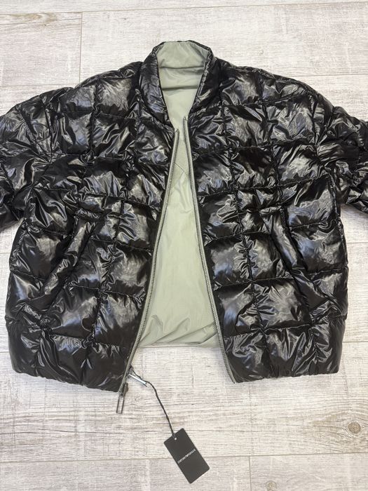 Emporio Armani Двулицево яке с Х-ленти (Black/Sage Puffer)