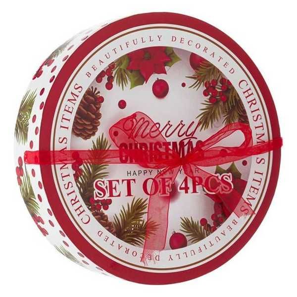 Комплект коледни чинии Mercado Trade, 4бр., Весела Коледа