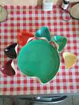 Platou servire Faianta Sighisoara aperitive snacks dulciuri vintage